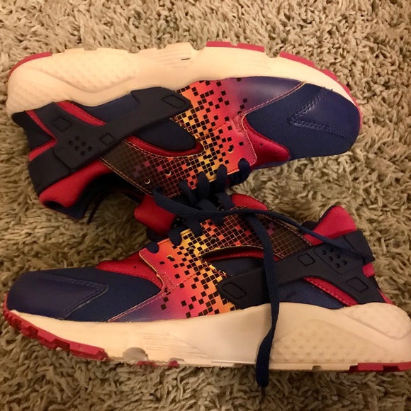 black pink and orange huaraches